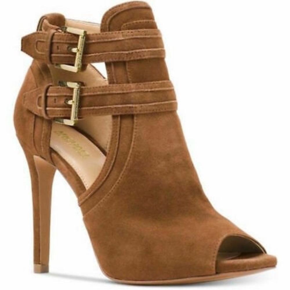 MICHAEL KORS Blaze Suede Open-Toe Bootie